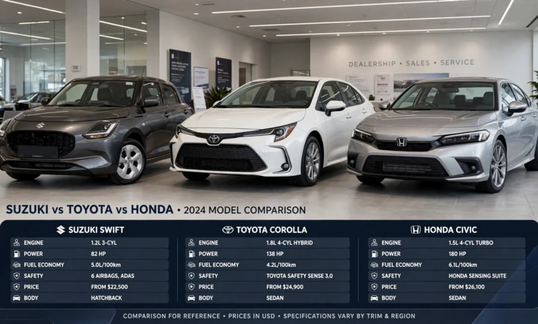 Suzuki vs Toyota vs Honda